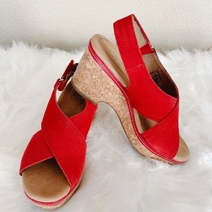 Clarks red Sandals 6.5